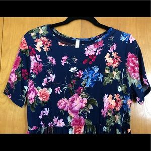 Pinkblush Dark Blue Floral Maternity Maxi